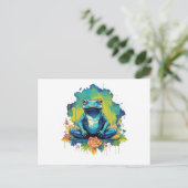 Yoga Frog Waterverf Stijl Briefkaart (Staand voorkant)
