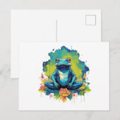 Yoga Frog Waterverf Stijl Briefkaart (Voorkant / Achterkant)