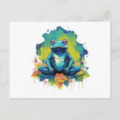 Yoga Frog Waterverf Stijl Briefkaart (Voorkant)