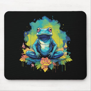 Yoga Frog Waterverf Stijl Muismat