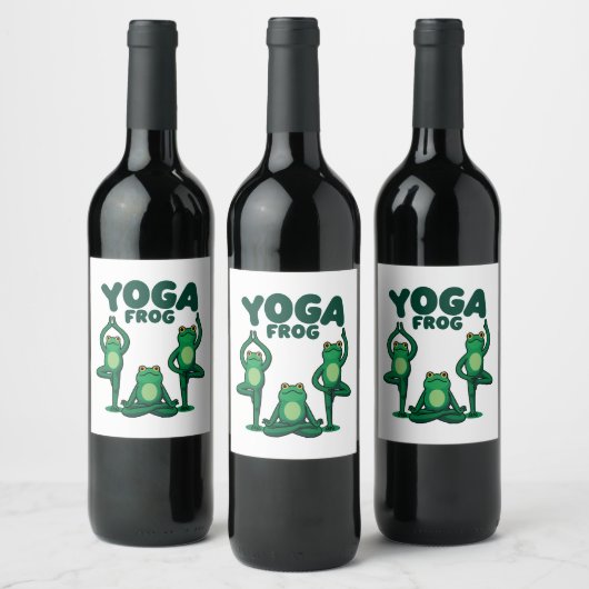 Yoga Frogs Wijn Etiket (Flessen)