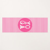 YOGA | Fun Typografie — Hot Pink Striped Yogamat (Voorkant (horizontaal))