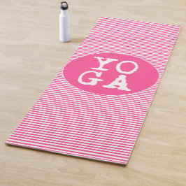 YOGA | Fun Typografie — Hot Pink Striped Yogamat