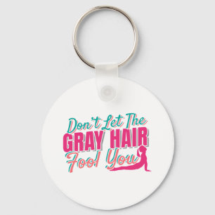 Yoga - Funny Elderly Senior Grey Hair Quote Sleutelhanger