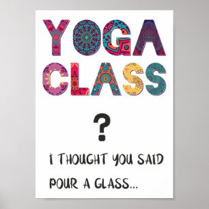 Yoga Funny Humor Namaste Fun en Laughts Quote Poster