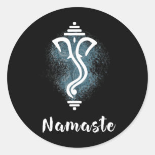 Yoga Ganesha Chakra Namaste Energie Lotus Karma Om Ronde Sticker
