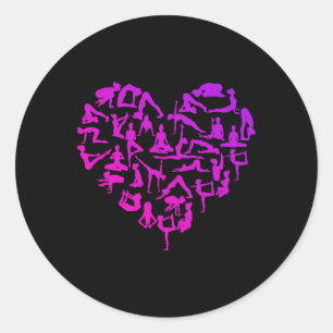 Yoga Gansha Namaste Hart Poses Meditatie _1  Ronde Sticker
