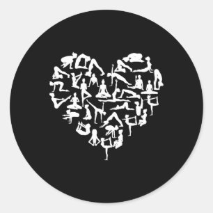 Yoga Gansha Namaste Hart Poses Meditatie Ronde Sticker