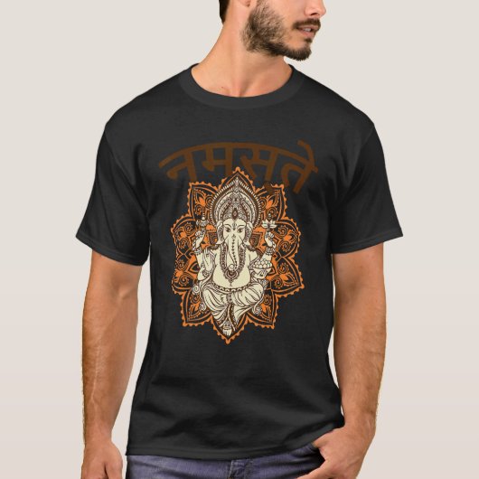 Yoga Gansha Namaste Sanskriet Namaste Meditatie T-shirt (Voorkant)