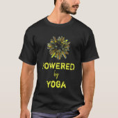 *~* Yoga Geel Goud Kristal Sfeer Mannen Zwart T-shirt (Voorkant)