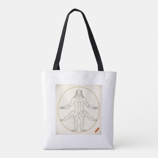Yoga-geïnspireerde Canvas tas: Vreedzaam ontwerp v Tote Bag (Achterkant)