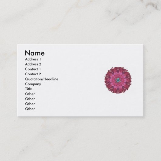 Yoga geïnspireerde mandela design Visitekaartjes (Voorkant)