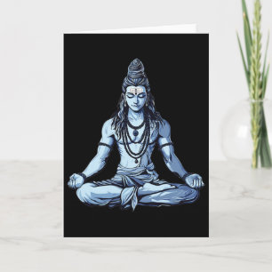 Yoga Geïnspireerde Shiva Mahadev Zitpositie Voor H Kaart
