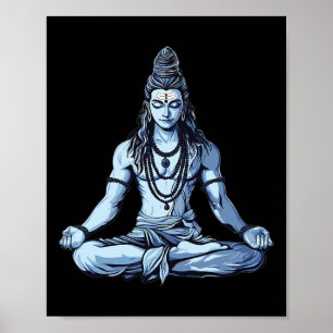 Yoga Geïnspireerde Shiva Mahadev Zitpositie Voor H Poster