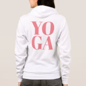 YOGA geritste witte fleece hoodie voor vrouwen (Achterkant)