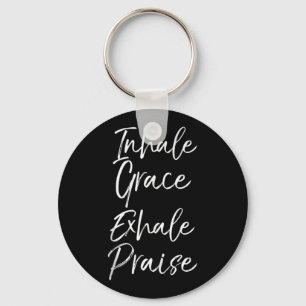 Yoga Gezegde Inhale Grace Exhale Phooga Yoga Lover Sleutelhanger