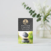 Yoga Gezondheid Logo | Stenen Visitekaartje (Staand voorkant)