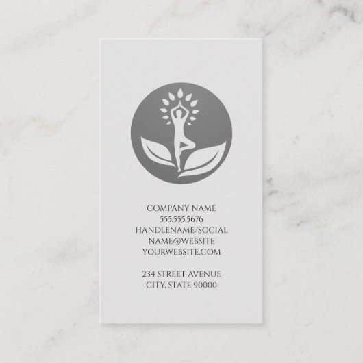 Yoga Gezondheid Logo | Stenen Visitekaartje (Achterkant)