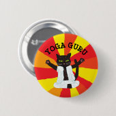 Yoga gift kat guru enthousiast meditatie vrede ronde button 5,7 cm (Voorkant /achterkant)