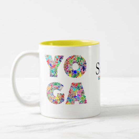  Yoga Gift Mok met aangepaste naam Koffiebeker (Links)