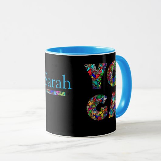  Yoga Gift Mok met aangepaste naam Koffiebeker (Voorkant rechts)