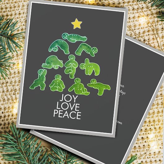 Yoga-gingerbrood-holiday-kerstkaart Feestdagenkaart