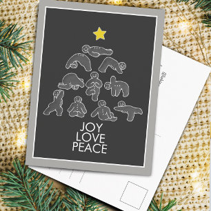 Yoga Gingerbrood Joy Love Peace Holiday Briefkaart