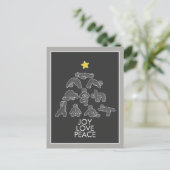 Yoga Gingerbrood Joy Love Peace Holiday Briefkaart (Staand voorkant)