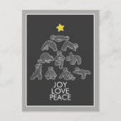 Yoga Gingerbrood Joy Love Peace Holiday Briefkaart (Voorkant)
