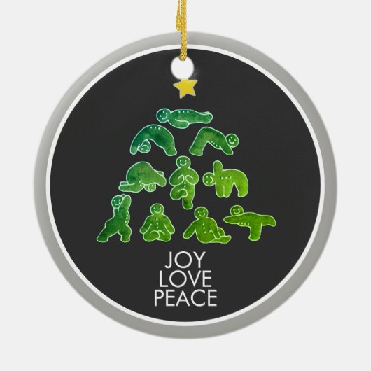 Yoga Gingerbrood kerstfeestdag Keramisch Ornament (Achterkant)