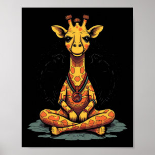 Yoga Giraffe Meditatie Mindfulness Zen Namaste Poster