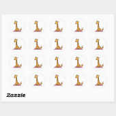 Yoga Giraffe Ronde Sticker (Vel)