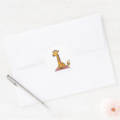 Yoga Giraffe Ronde Sticker (Envelop)