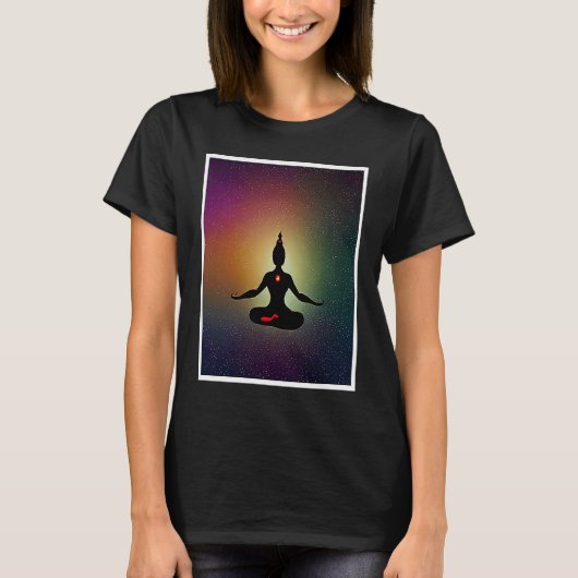Yoga Girl Female Sun Salutation Meditation Chakra  T-shirt (Voorkant)