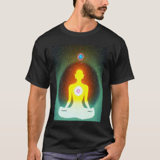 Yoga Girl Female Sun Salutation Meditation Chakra  T-shirt
