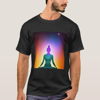 Yoga Girl Female Sun Salutation Meditation Chakra  T-shirt