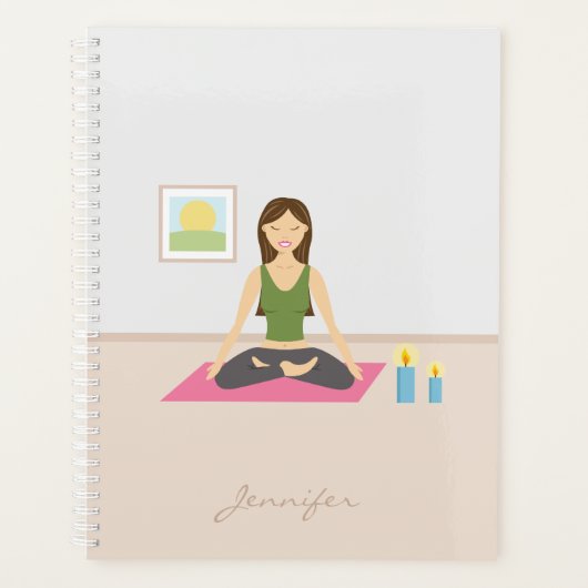 Yoga Girl Illustratie met  naam Planner (Voorkant)