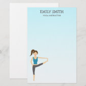 Yoga Girl in de hand om de pose Yoga Instructor to Briefpapier (Voorkant / Achterkant)