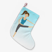 Yoga Girl in Extended Hand to Toe Pose Kleine Kerstsok (Voorkant (Hangend))