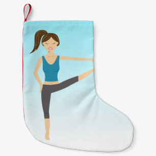 Yoga Girl in Extended Hand to Toe Pose Kleine Kerstsok