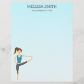 Yoga Girl in hand om tennes en yoga-instructies te (Voorkant)