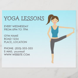 Yoga Girl in hand om Yoga-klassen toe te dienen Flyer