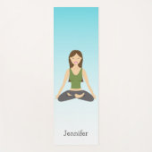 Yoga Girl in Lotus Pose & Custom Name Yogamat (Voorkant)