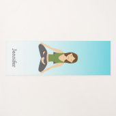 Yoga Girl in Lotus Pose & Custom Name Yogamat (Voorkant (horizontaal))