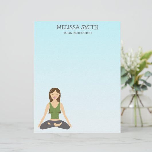 Yoga Girl in Lotus Pose & Yoga Instructor Text (Staand voorkant)