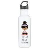 Yoga Girl Keep Calm en neem doodse borstvoeding Waterfles (Voorkant)