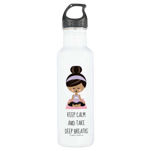 Yoga Girl Keep Calm en neem doodse borstvoeding Waterfles (Voorkant)