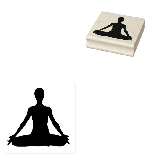 YOGA GIRL POSE RUBBER STAMPS RUBBERSTEMPEL (Gestempeld)