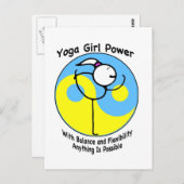 Yoga Girl Power Logo Briefkaart (Voorkant / Achterkant)