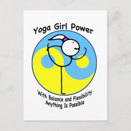 Yoga Girl Power Logo Briefkaart (Voorkant)